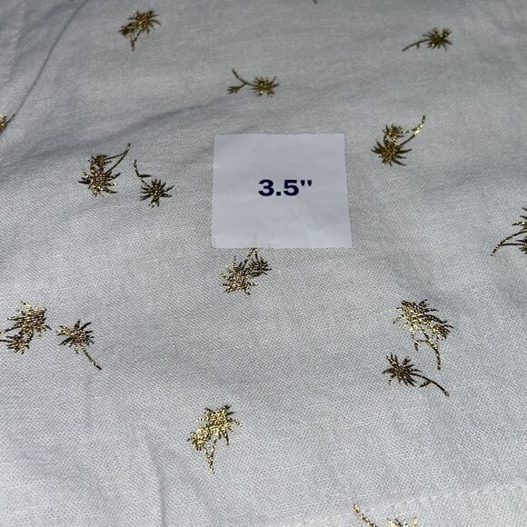 Chic & Polished 🏝️Gold Embossed Palm Tree 🌴 Cotton Shorts 🩳 🌴 2 Pockets - Picture 4 of 17